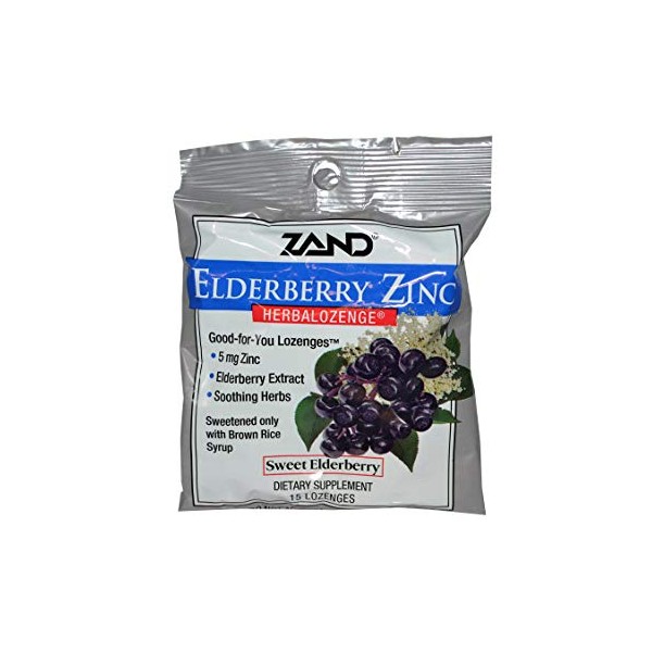Elderberry Zinc HerbaLozenge (Sweet Elderberry) (15 Lozenges)